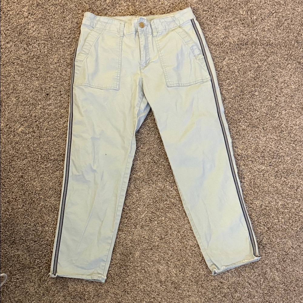 GAP Women’s Light Blue Chinos with Navy Blue Side Stripes